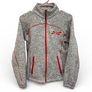 GIII Budweiser Women’s Gray Full Zip Jacket Small Red Trim